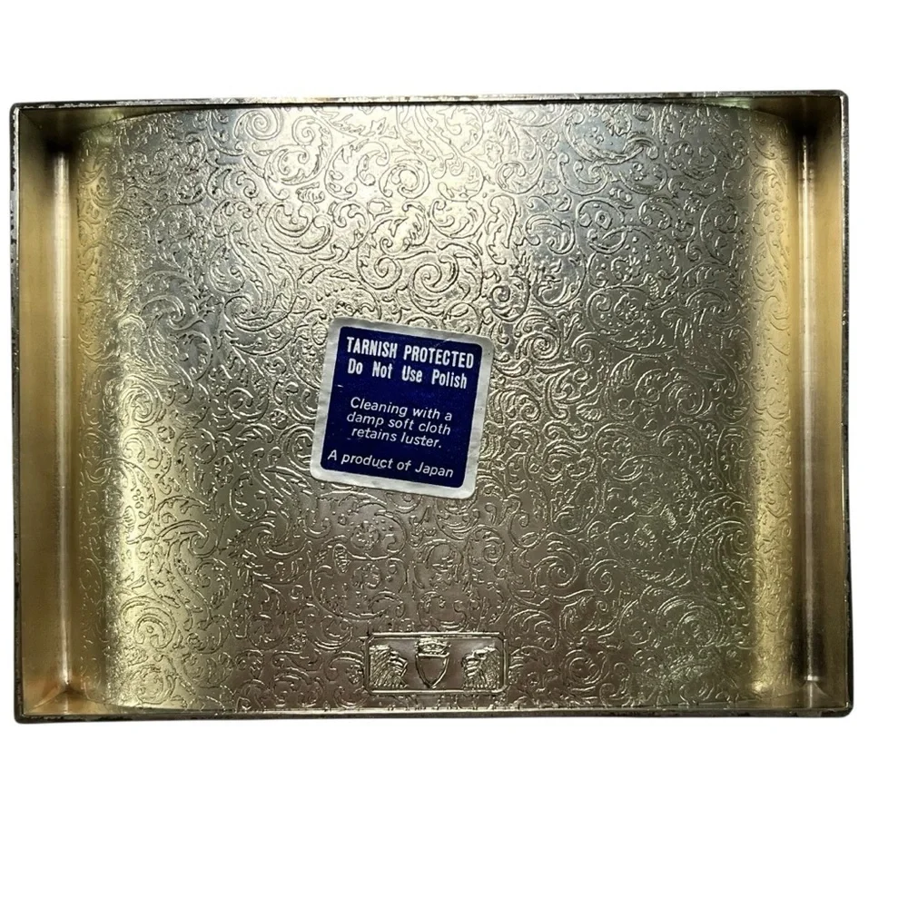 Vintage Silver Plated Engraved Trinket/ Cigarette Box Made in Japan